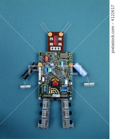 圖庫照片: 電子零件機(jī)器人